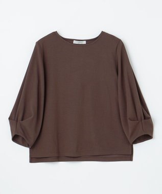 ANY L 【洗濯機可】袖タックプルオーバー ブラウン