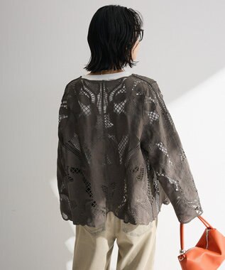 Green Parks レースカーディガン Gray