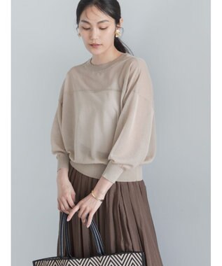 Te chichi 14G前後2WAYクルーカーディガン ベージュ