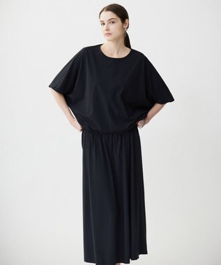 ICB L 【UVカット・接触冷感・速乾・洗える】マットスキューバ ドルマンスリーブプルオーバー ブラック系