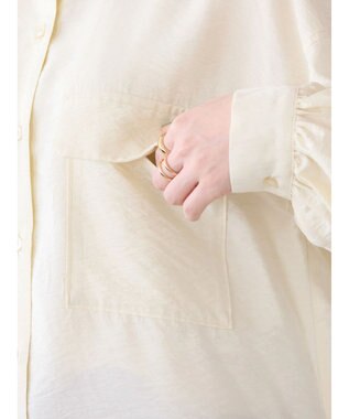 AMERICAN HOLIC 接触冷感Ｗポケット袖タックシャツチュニック Ivory