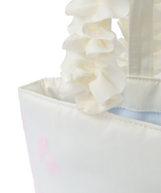 Maison de FLEUR マリエペタルパールフリルハンドルトートバッグ Off White