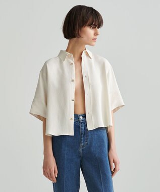 NAVE 【ReNAVE　洗える】アセテートギャバシャツ オフホワイト