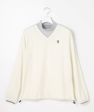 23区GOLF 【MEN】エアリージャージストレッチプルオーバー フェイクレイヤード ホワイト系5