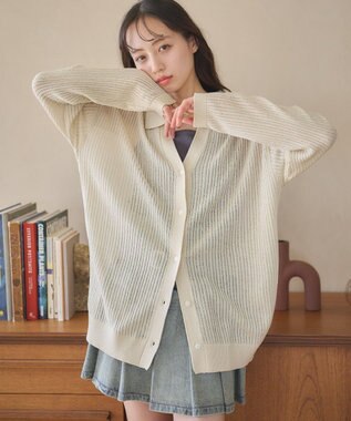 earth music&ecology スキッパールーズカーディガン