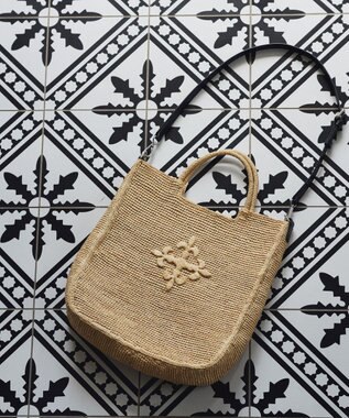 russet 《かごバッグ》インドラフィア2WAYトートバッグ(TI-368)