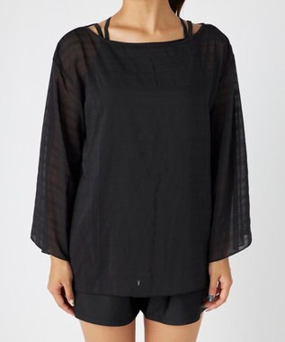 OP／FILA 【Ocean Pacific】シアートップス付き4点セット水着 ブラック