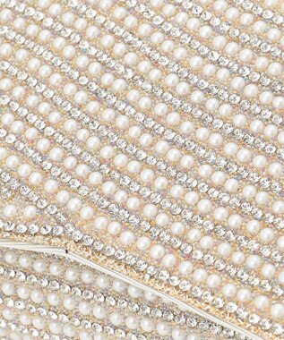 GRACE CONTINENTAL ラインストーンクラッチバッグ シルバー