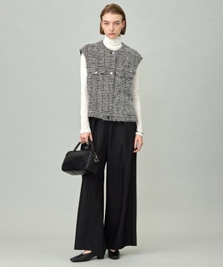 ICB 【洗える】 パウダリーチュール ハイネックトップス オフホワイト系