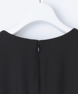 J.PRESS LADIES 【洗える】ストレッチバックサテンジョーゼット Aライン ワンピース ブラック系