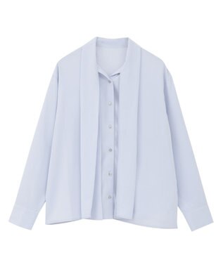 AMERICAN HOLIC 【イージーケア】ナロータイブラウス Sax