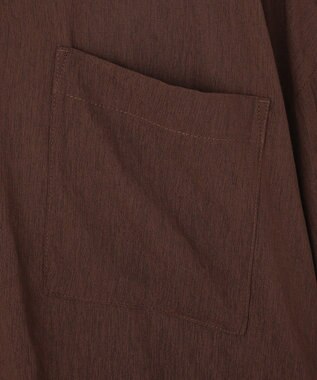 YECCA VECCA ドライタッチシアーバンドカラーシャツ Brown