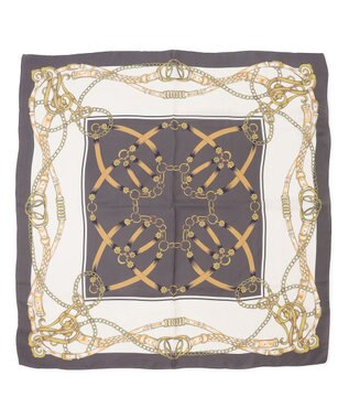 uncrave チェーン シルクスカーフ ブラウン