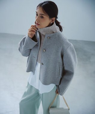 23区 【洗える】カシミヤブレンド ニット ネックウォーマー ライトグレー系