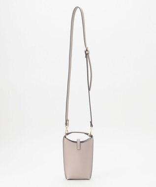 自由区 レザーバックルスマホポシェット ベージュ系