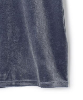 UNFILO ストレッチ ベロアロンT ブルーグレー