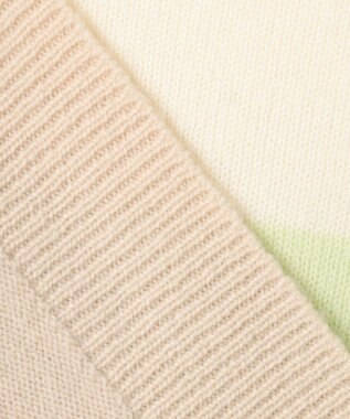 23区 S 【洗える】ウールカシミヤ カラーブロック チュニック ニット ライムグリーン