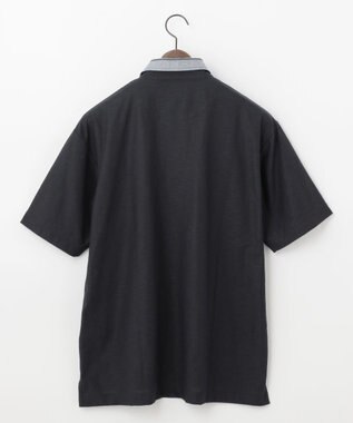 JOSEPH ABBOUD MOUNTAIN 【SPACE／UNISEX】オーガニックコットンスラブプレーティング天竺 ポロシャツ ネイビー系