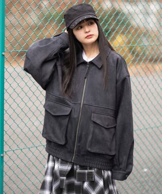 WEGO 【ユニセックス着用ITEM/MLサイズ展開】フライトジャケット ブラック中濃色