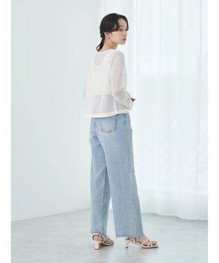 earth music&ecology ＳＥＴ２点メッシュカーディガン＋インナー Ivory