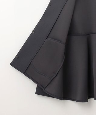 Feroux 【洗える】ダンボールフリル ジャケット グレー系