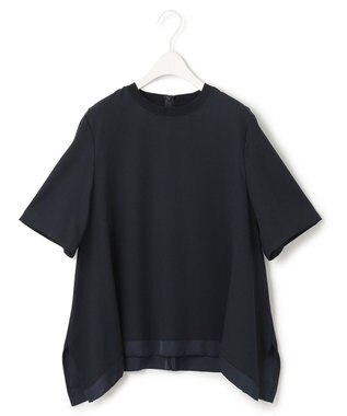 ICB 【接触冷感・UVケア・速乾・洗える】FluidBackSatin Tブラウス ネイビー系