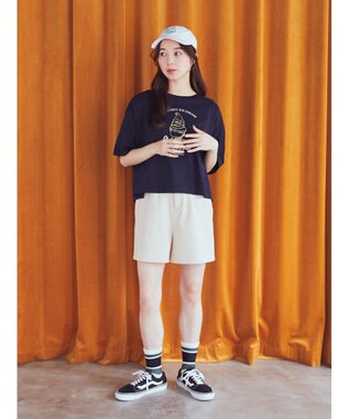 earth music&ecology ＩＣＥ　ＣＲＥＡＭ！　ショートＴ Navy