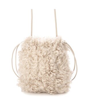 UNBILLION カシュカシュ cachecache / ベビーラム風巾着ミニバッグ アイボリー