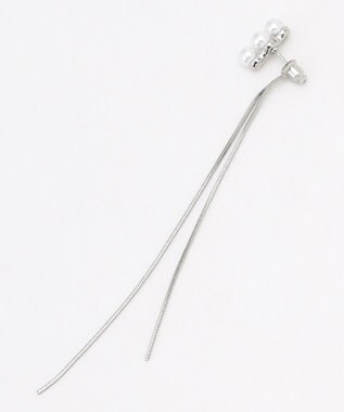ANY 【WEB限定】ロングチェーンパールピアス（両耳用） シルバー