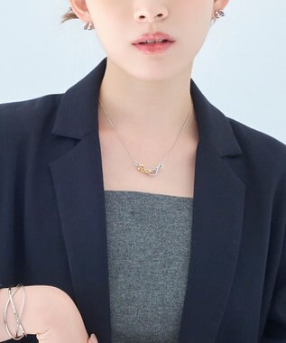 Phoebe 【金属アレルギー対応】ミックスループメタルネックレス　シルバー　ニッケルフリー シルバー