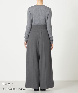 NAVE 【Nave・洗える】2WAYツイル ワイドパンツ ライトグレー系