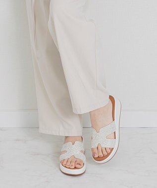 Bridget Birkin 【Bridget Birkin】サイドカットビジューウェッジミュールサンダル アイボリー