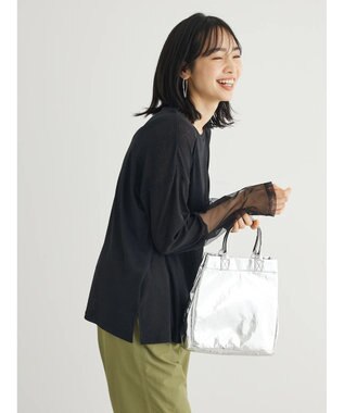 Green Parks 袖チュールドッキングプルオーバー Black