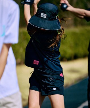 PW CIRCULUS 【WOMEN】ギャザリングシャツ  ゴルフウェア レディース ブラック系