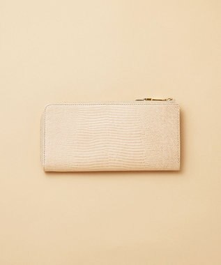 TOPKAPI 【TOPKAPI】イタリアンレザー リザード型押し Lファスナー長財布マチ付き LUCIA ルチア ペールベージュ