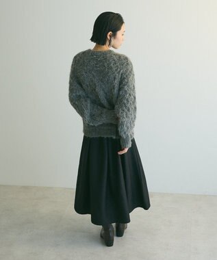 Green Parks armonia．シャギーケーブルニット Gray