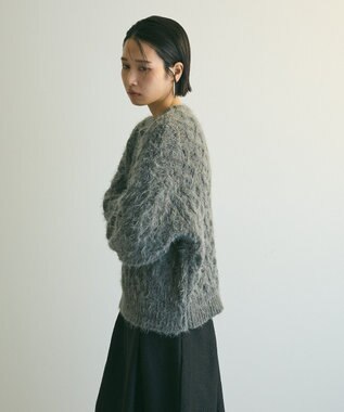 Green Parks armonia．シャギーケーブルニット Gray