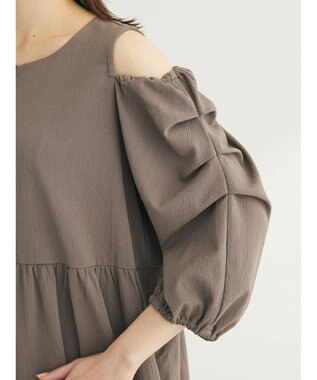 Green Parks ■ＥＳＣＡＲ　タックスリーブワイドオールインワン Gray Beige