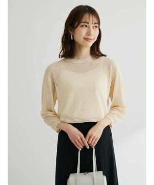 Green Parks ＳＥＴ２点　ラメすかしニット＋キャミソール Off White