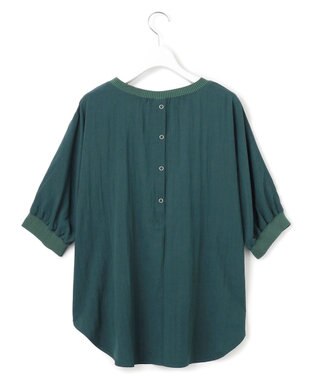 J.PRESS YORK STREET 【WOMEN】ワッシャードルマン ブラウス ダークグリーン系