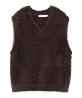 AMERICAN HOLIC 【選べる丈】シャギーニットベスト Brown