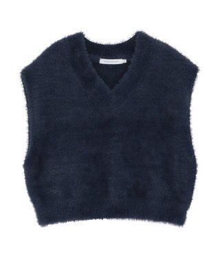 AMERICAN HOLIC 【選べる丈】シャギーニットベスト Navy