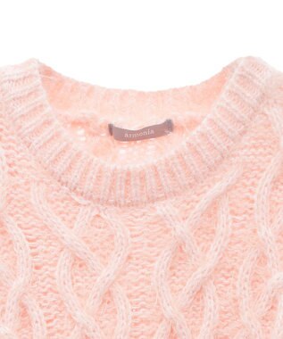 Green Parks armonia．シャギーケーブルニット Pink