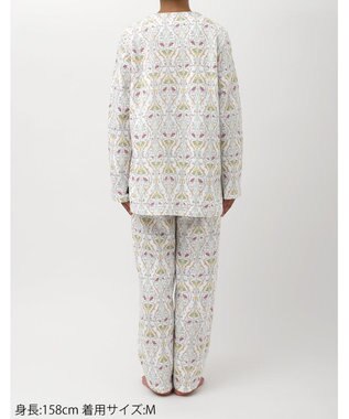 WACOAL パジャマ 長袖 長ズボン 綿混(本体) あったか ミントン レディース NDW426 /ワコール ホワイト