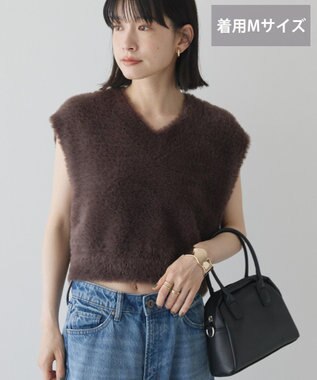 AMERICAN HOLIC 【選べる丈】シャギーニットベスト Brown