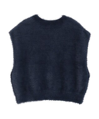 AMERICAN HOLIC 【選べる丈】シャギーニットベスト Navy