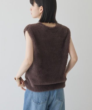 AMERICAN HOLIC 【選べる丈】シャギーニットベスト Brown