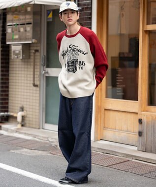 WEGO 【ユニセックス着用ITEM/SMLサイズ展開】ジャガードグラフィックプルオーバー 柄8