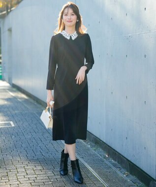 ANY SIS 【2WAY】セレモニーダブルクロス ワンピース ネイビー