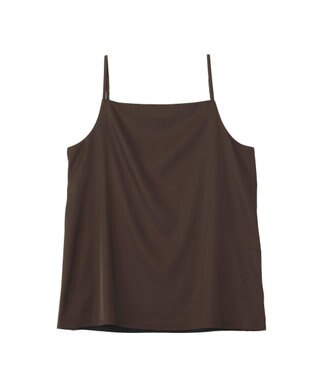 YECCA VECCA ボートネックサテンキャミ Brown
